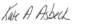 Kate A. Asbeck signature
