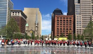 Shaw High School Marching Band in Cleveland Public Square