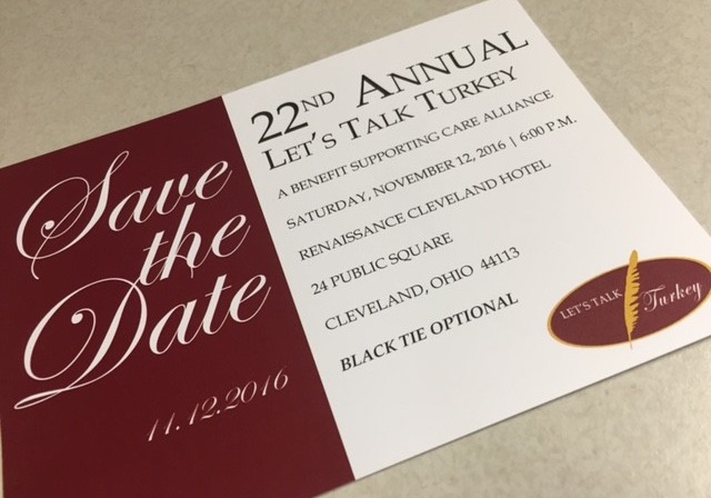 Care Alliance Health Center Cleveland Let's Talk Turkey benefit Thanksgiving invitation