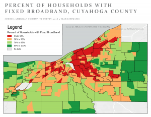 Map of digital access in Northeast Ohio