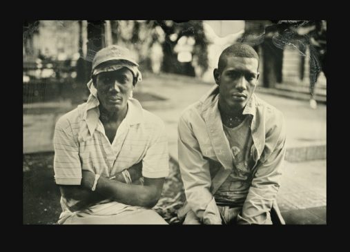 Wet plate photo of two Cuban men