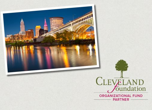 Graphic showing Cleveland skyline at night and Cleveland Foundation Organizational Fund Appreciation Week logo