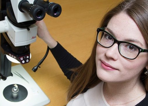 Sydney Brannoch pictured with microscope