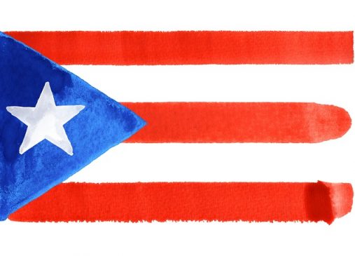 watercolor illustration of the Puerto Rico flag
