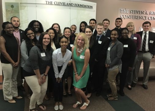A group of 2017 Cleveland Foundation Summer interns poses for a group photo
