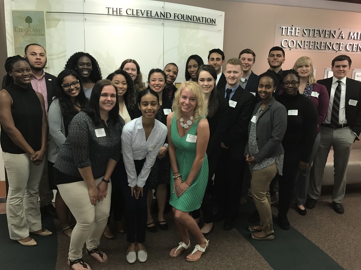 A group of 2017 Cleveland Foundation Summer interns poses for a group photo