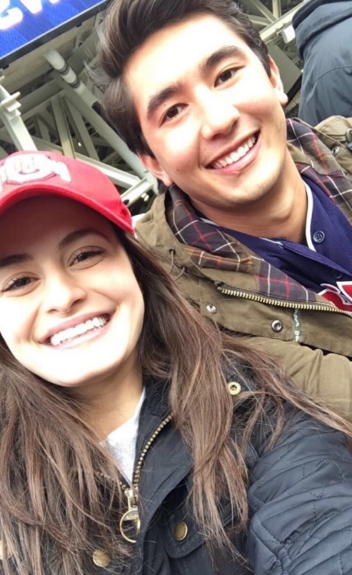Tabitha and a friend at an Indians game