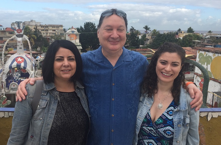 Photo of Hannah and two colleagues in Havana, Cuba