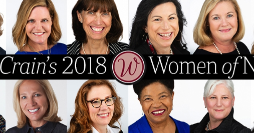 A collage of images of all 2018 Crains Women of Note honorees