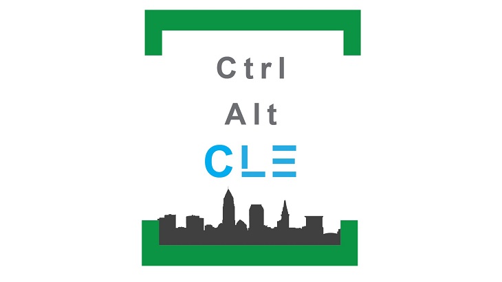 Ctrl Alt CLE logo includes name and Cleveland skyline