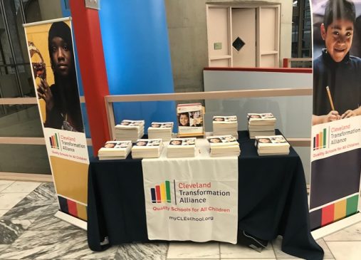 Cleveland Transformation Alliance information table is pictured.