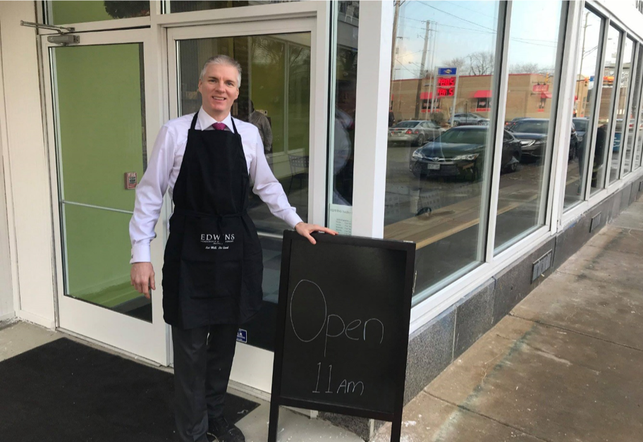 Brandon Chrostowski, Founder, President & CEO of EDWINS Leadership & Restaurant Institute, outside his organization’s new butcher shop in Buckeye