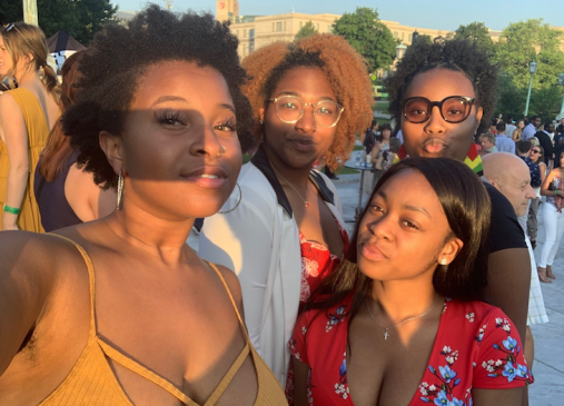 A group of summer interns at the art museum MIX event