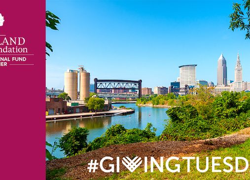 Cleveland Skyline with Giving Tuesday Graphics