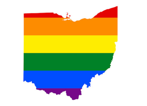 State of Ohio in Rainbow Colors