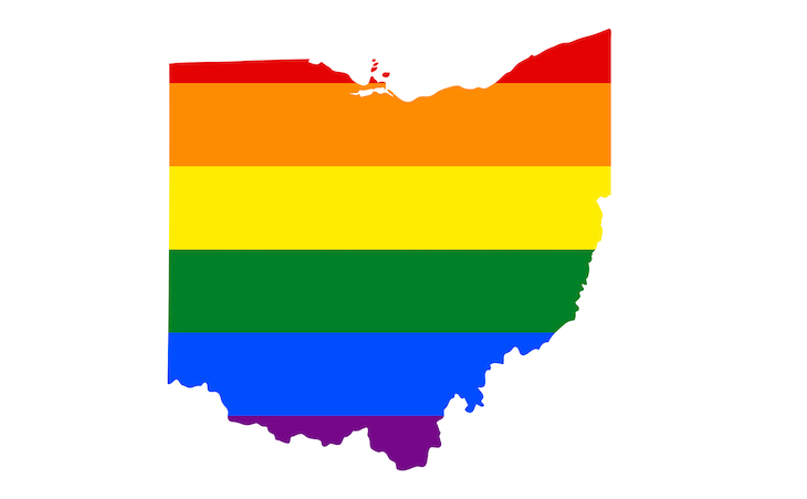 State of Ohio in Rainbow Colors