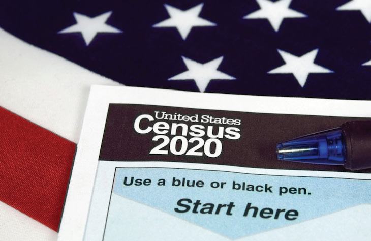 American Flag with Census Form