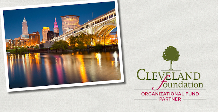 Cleveland Foundation organizational fund partner graphic with Cleveland skyline