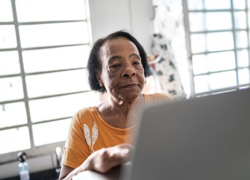 senior woman on laptop