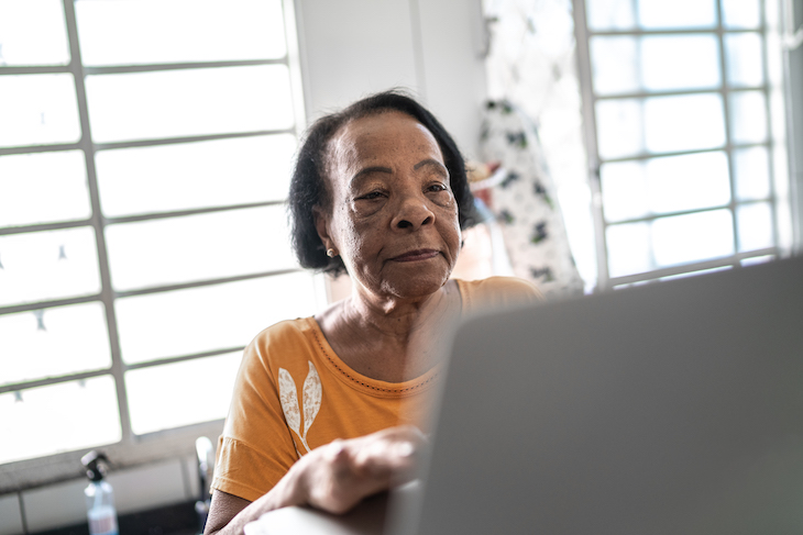 senior woman on laptop