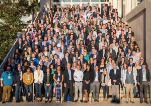 Photo of Riverside staff on staircase