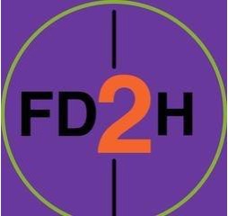 Food Depot 2 Health Logo has purple background and bold letters in circle