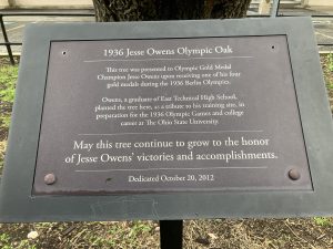Photo of Jesse Owens plaque in Old Brooklyn