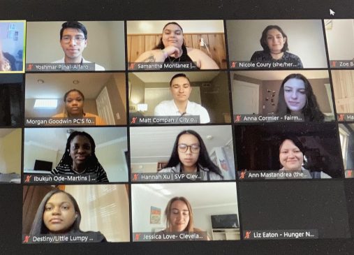 Screen shot of a Zoom meeting between the 2021 Cleveland Foundation summer interns