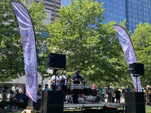 The speak out stage at Pride in the CLE 
